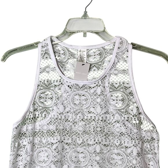 West Loop Cover Up Dress Womens S/M White Crochet Lace Racerback Beach Swim - Picture 10 of 11